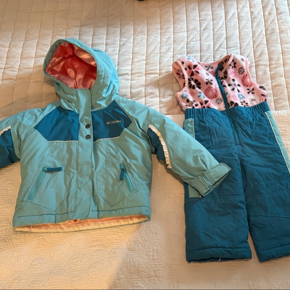 Columbia Kids' Aqua and Coral Snowsuit Set - Picture 1 of 1